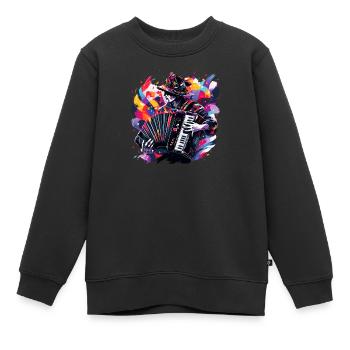 Musicien d’accordéon Joueur d’accordéon Musicien - Sweat Premium enfant bio - noir - Devant - AI Model Kid Female (0cm)