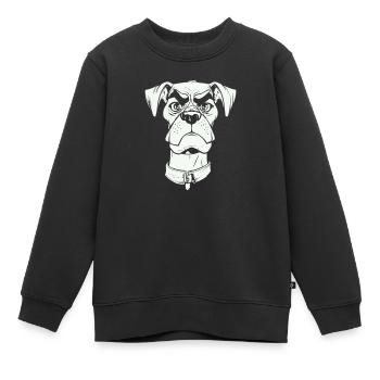 Hund Vierbeiner Lustig - Kinder Premium Organic Sweatshirt - Schwarz - Vorne - AI Model Kid Female (0cm)