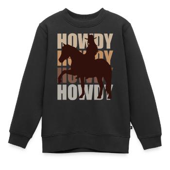 Salut! Western Rider Salutation et plaisir - Sweat Premium enfant bio - noir - Devant - AI Model Kid Female (0cm)