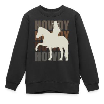 Salut! Western Rider Salutation et plaisir - Sweat Premium enfant bio - noir - Devant - AI Model Kid Female (0cm)