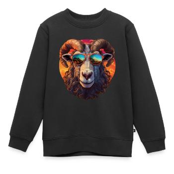 Sven le bélier fier, amical et amical - Sweat Premium enfant bio - noir - Devant - AI Model Kid Female (0cm)