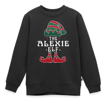 Alexie Elf Family Matching Group Christmas Dad - Kids Premium Organic Sweatshirt - black - Front - AI Model Kid Female (0cm)