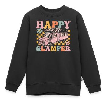 Groovy Glamping - Kinder Premium Organic Sweatshirt - Schwarz - Vorne - AI Model Kid Female (0cm)