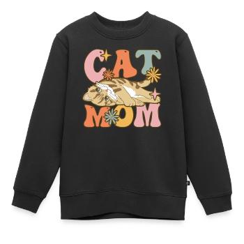 Groovy Cat Lover Family Mission - Sweat Premium enfant bio - noir - Devant - AI Model Kid Female (0cm)