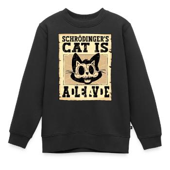 Le chat de Schrödinger est mort et vivant - Sweat Premium enfant bio - noir - Devant - AI Model Kid Female (0cm)