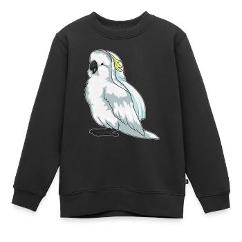 Voile de mariée perroquet mariage - Sweat Premium enfant bio - noir - Devant - AI Model Kid Female (0cm)