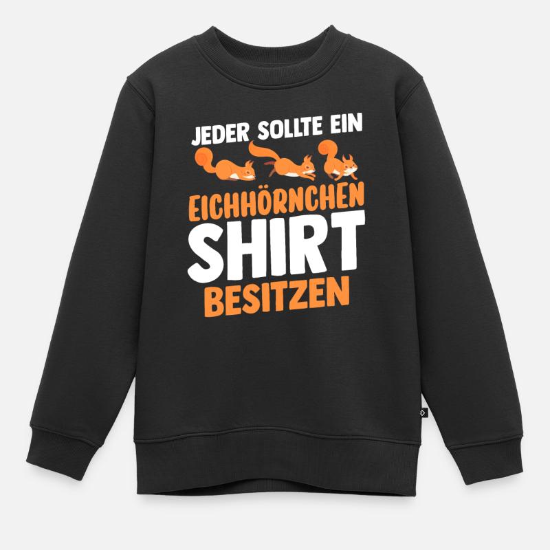 Eichhörnchen - Kinder Premium Organic Sweatshirt - Schwarz