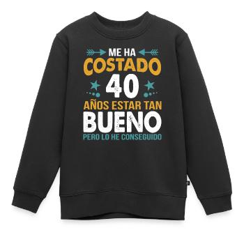 Célébration du 40e anniversaire Vintage - Sweat Premium enfant bio - noir - Devant - AI Model Kid Female (0cm)