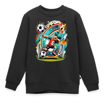 6 Jahre Alter Junge Fußball Geburtstag Shirt Idee - Kinder Premium Organic Sweatshirt - Schwarz - Vorne - AI Model Kid Female (0cm)