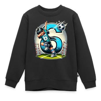 6 Jahre Alter Junge Fußball Geburtstag Shirt Idee - Kinder Premium Organic Sweatshirt - Schwarz - Vorne - AI Model Kid Female (0cm)
