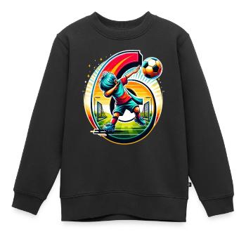 6 Jahre Alter Junge Fußball Geburtstag Shirt Idee - Kinder Premium Organic Sweatshirt - Schwarz - Vorne - AI Model Kid Female (0cm)