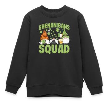 Escouade de manigances Feuille de trèfle porte-bonheur - Sweat Premium enfant bio - noir - Devant - AI Model Kid Female (0cm)