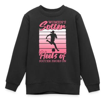 Soccer féminin, Soccer féminin, Soccer féminin - Sweat Premium enfant bio - noir - Devant - AI Model Kid Female (0cm)