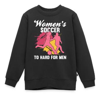 Soccer féminin, Football féminin, Football féminin - Sweat Premium enfant bio - noir - Devant - AI Model Kid Female (0cm)