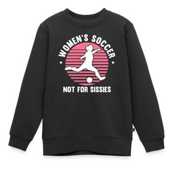 Soccer féminin, Football féminin, Football féminin - Sweat Premium enfant bio - noir - Devant - AI Model Kid Female (0cm)