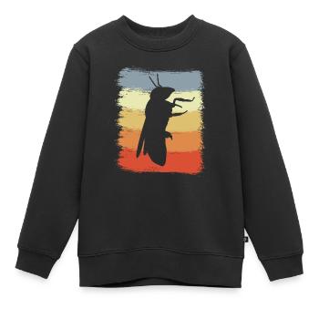 Retro Honigbiene - Kinder Premium Organic Sweatshirt - Schwarz - Vorne - AI Model Kid Female (0cm)