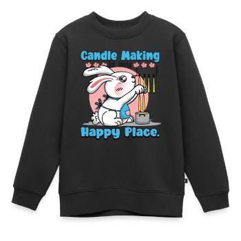 Das Kerzenmachen ist mein glücklicher Ort. - Kinder Premium Organic Sweatshirt - Schwarz - Vorne - AI Model Kid Female (0cm)