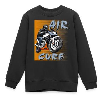 MOTORCYCLE AIR CURE - Kids Premium Organic Sweatshirt - black - Front - AI Model Kid Female (0cm)