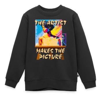 ARTIST MAKES THE PICTURE - Kinder Premium Organic Sweatshirt - Schwarz - Vorne - AI Model Kid Female (0cm)