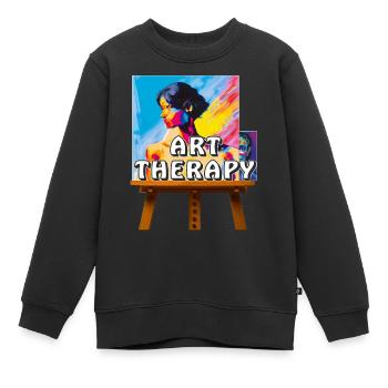 ARTIST MAKES THE PICTURE - Kinder Premium Organic Sweatshirt - Schwarz - Vorne - AI Model Kid Female (0cm)