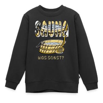 SAUNA QUOI D’AUTRE - Sweat Premium enfant bio - noir - Devant - AI Model Kid Female (0cm)