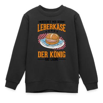 Leberkas König Leberkäse Fleischkäse - Kinder Premium Organic Sweatshirt - Schwarz - Vorne - AI Model Kid Female (0cm)