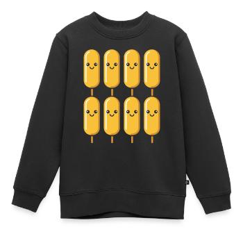 Mais Hundefutter - Kinder Premium Organic Sweatshirt - Schwarz - Vorne - AI Model Kid Female (0cm)