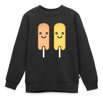 Mais Hundefutter - Kinder Premium Organic Sweatshirt - Schwarz - Vorne - AI Model Kid Female (0cm)