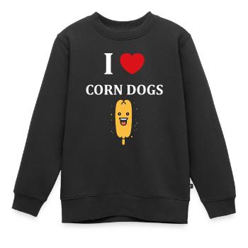 Mais Hundefutter - Kinder Premium Organic Sweatshirt - Schwarz - Vorne - AI Model Kid Female (0cm)