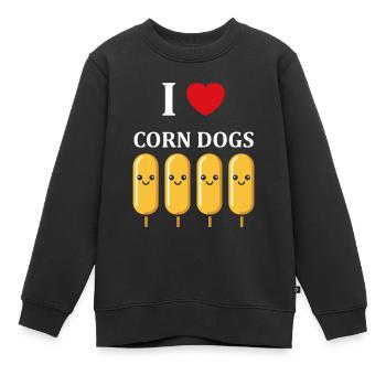 Mais Hundefutter - Kinder Premium Organic Sweatshirt - Schwarz - Vorne - AI Model Kid Female (0cm)