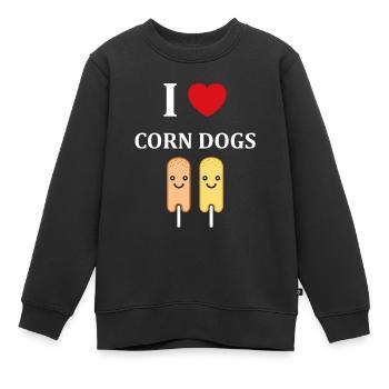 Mais Hundefutter - Kinder Premium Organic Sweatshirt - Schwarz - Vorne - AI Model Kid Female (0cm)