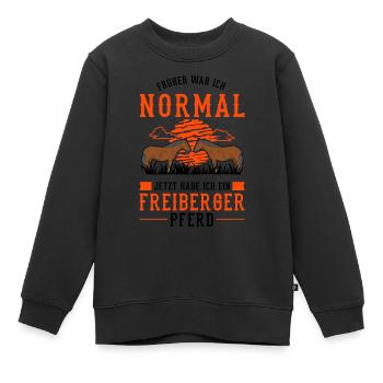 Freiberger Pferd Reiterin - Kinder Premium Organic Sweatshirt - Schwarz - Vorne - AI Model Kid Female (0cm)