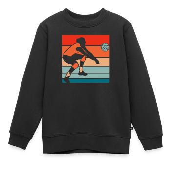 Volley-ball Volley-ball - Sweat Premium enfant bio - noir - Devant - AI Model Kid Female (0cm)