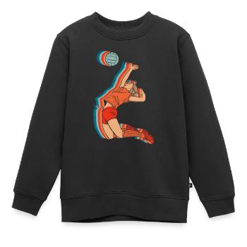 Volley-ball Volley-ball - Sweat Premium enfant bio - noir - Devant - AI Model Kid Female (0cm)