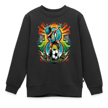 8 Jahre Alter Junge Fußball Geburtstag Idee - Kinder Premium Organic Sweatshirt - Schwarz - Vorne - AI Model Kid Female (0cm)