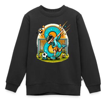 Idée d'anniversaire de football pour un garçon de 8 ans - Sweat Premium enfant bio - noir - Devant - AI Model Kid Female (0cm)