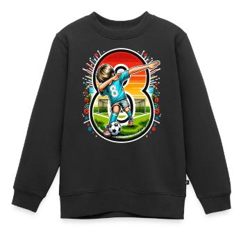 Idée d'anniversaire de football pour un garçon de 8 ans - Sweat Premium enfant bio - noir - Devant - AI Model Kid Female (0cm)