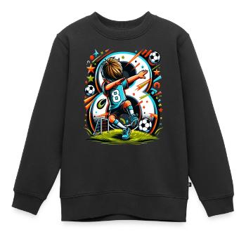 Idée d'anniversaire de football pour un garçon de 8 ans - Sweat Premium enfant bio - noir - Devant - AI Model Kid Female (0cm)