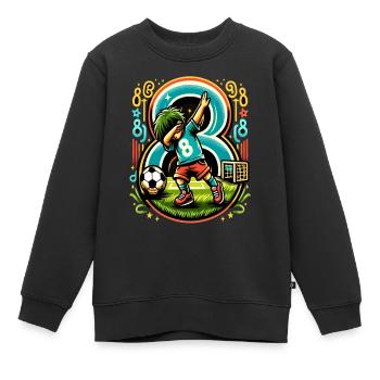 Idée d'anniversaire de football pour un garçon de 8 ans - Sweat Premium enfant bio - noir - Devant - AI Model Kid Female (0cm)