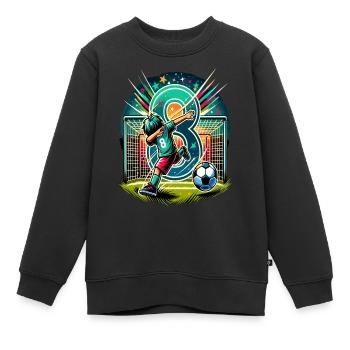 Idée d'anniversaire de football pour un garçon de 8 ans - Sweat Premium enfant bio - noir - Devant - AI Model Kid Female (0cm)