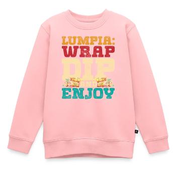 Lumpia Wrap Dip And Enjoy - Kinder Premium Organic Sweatshirt - Rosa - Vorne - AI Model Kid Female (0cm)