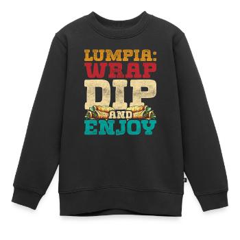 Lumpia Wrap Trempette Et Dégustez - Sweat Premium enfant bio - noir - Devant - AI Model Kid Female (0cm)