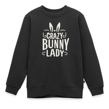 Crazy Bunny Lady - Kinder Premium Organic Sweatshirt - Schwarz - Vorne - AI Model Kid Female (0cm)