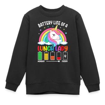 Cafeteria-Besatzung - Kinder Premium Organic Sweatshirt - Schwarz - Vorne - AI Model Kid Female (0cm)