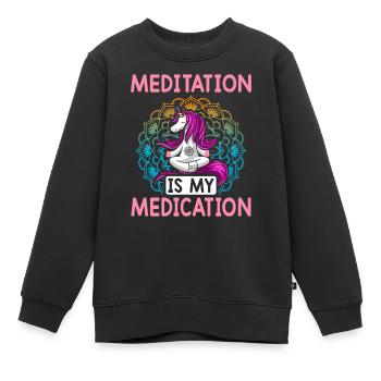Yoga Chakra - Sweat Premium enfant bio - noir - Devant - AI Model Kid Female (0cm)