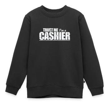 Trust Me I'm a Cashier Supermarket Seller - Kids Premium Organic Sweatshirt - black - Front - AI Model Kid Female (0cm)