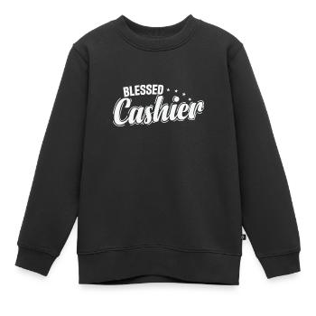 Bless Cashier Vendor Supermarket - Kids Premium Organic Sweatshirt - black - Front - AI Model Kid Female (0cm)
