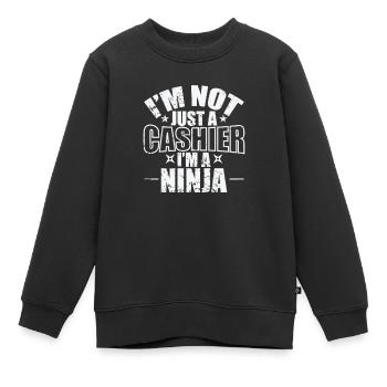 I'm not just a Cashier I'm a Ninja Profession - Kids Premium Organic Sweatshirt - black - Front - AI Model Kid Female (0cm)