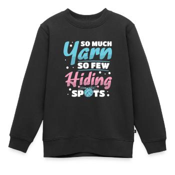 Tant de laine, si peu de cachettes - Sweat Premium enfant bio - noir - Devant - AI Model Kid Female (0cm)