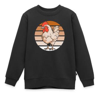 Huhn Henne - Kinder Premium Organic Sweatshirt - Schwarz - Vorne - AI Model Kid Female (0cm)